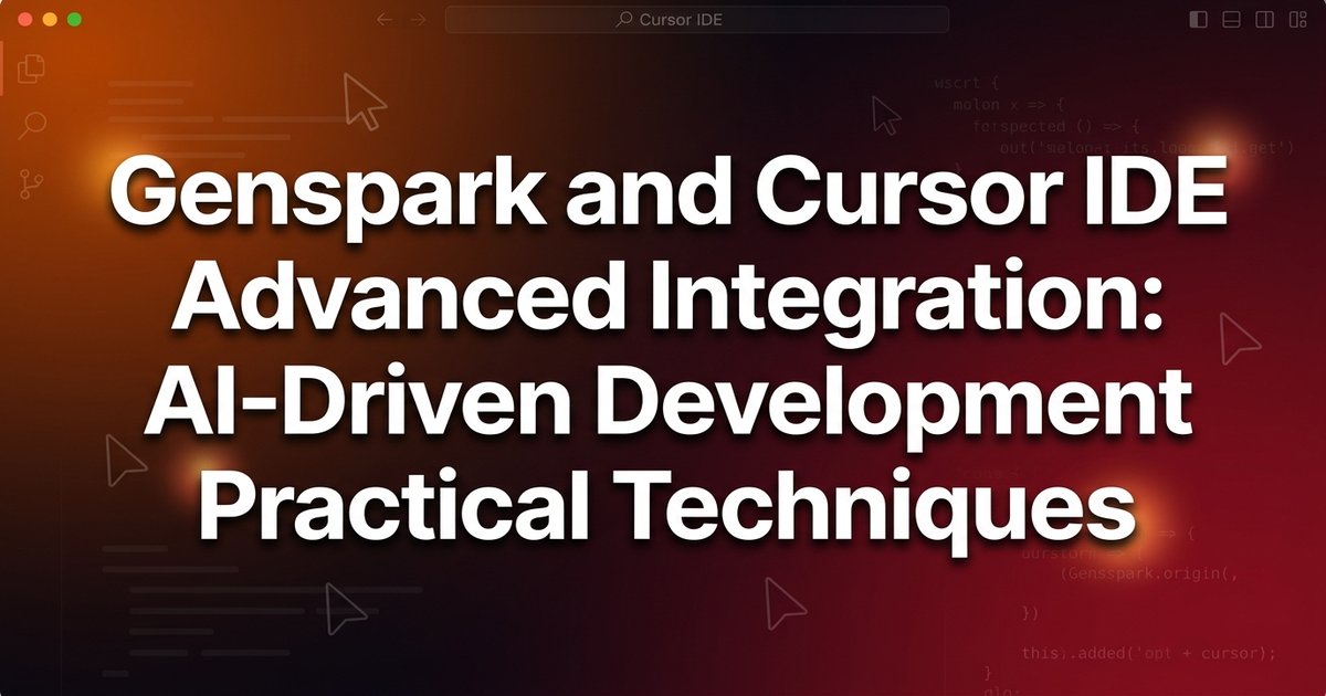 Genspark + Cursor IDE Advanced: Techniques for AI-Driven Development