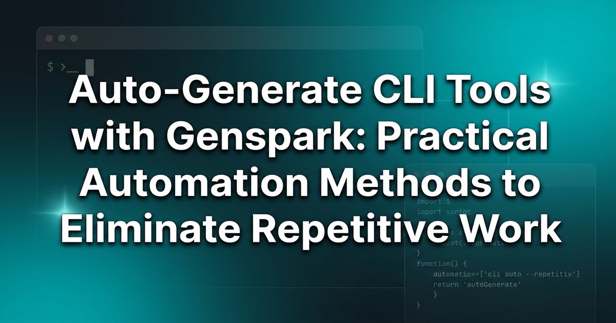 Automate CLI Tools with Genspark: Eliminate Repetitive Dev Tasks