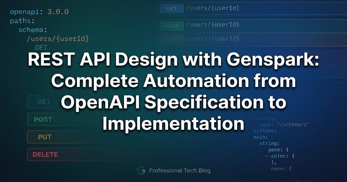 Genspark REST API Design: From OpenAPI Spec to Implementation