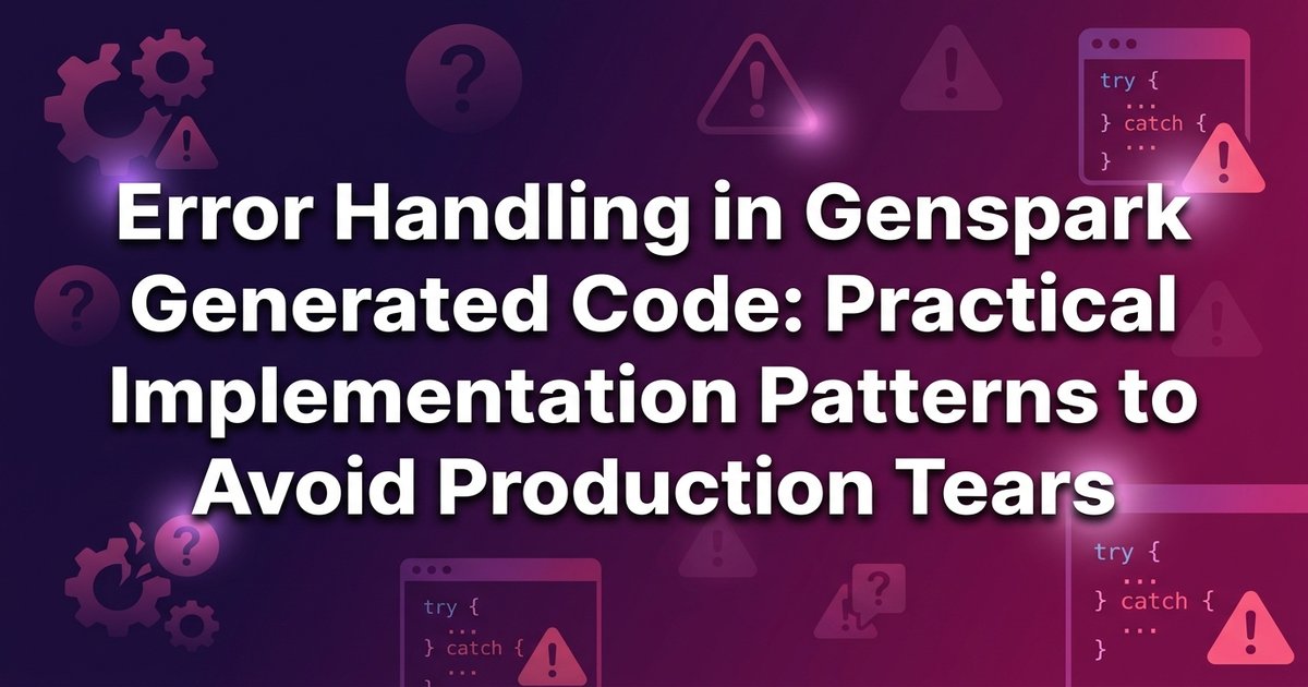 Error Handling for Genspark Code: Patterns That Prevent Production Disasters