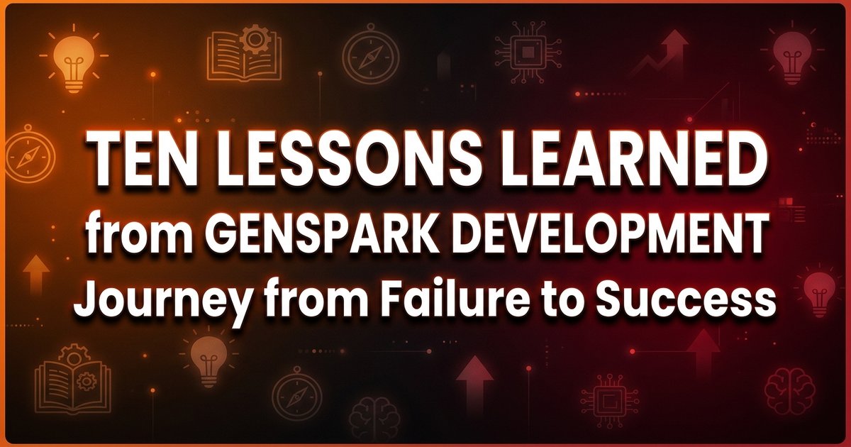 10 Lessons Learned from Genspark Development: The Journey from Failure to Success